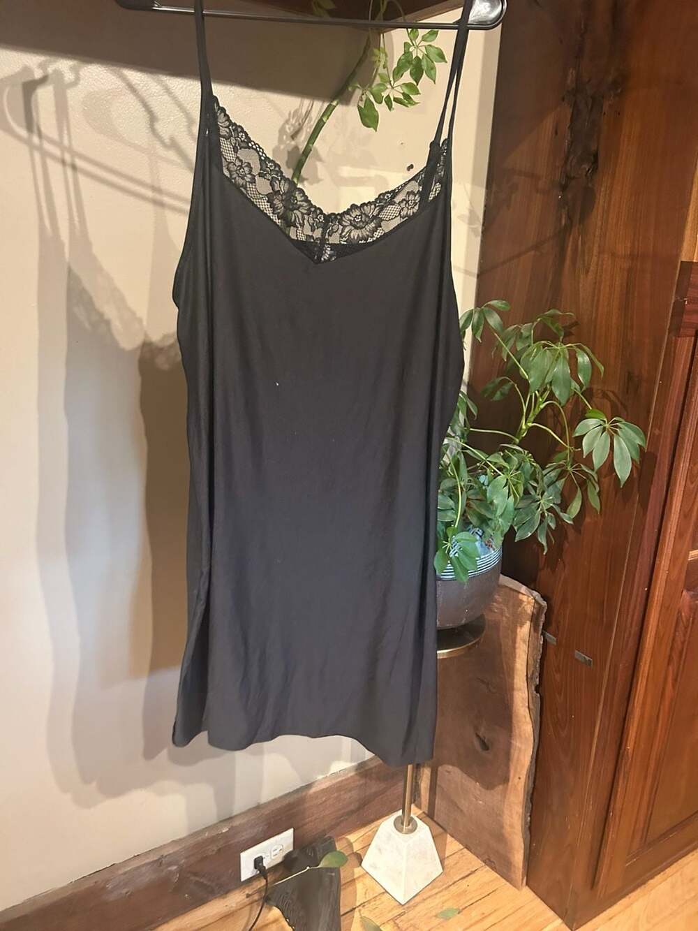 Joyspun Chemise Black Lace Trim